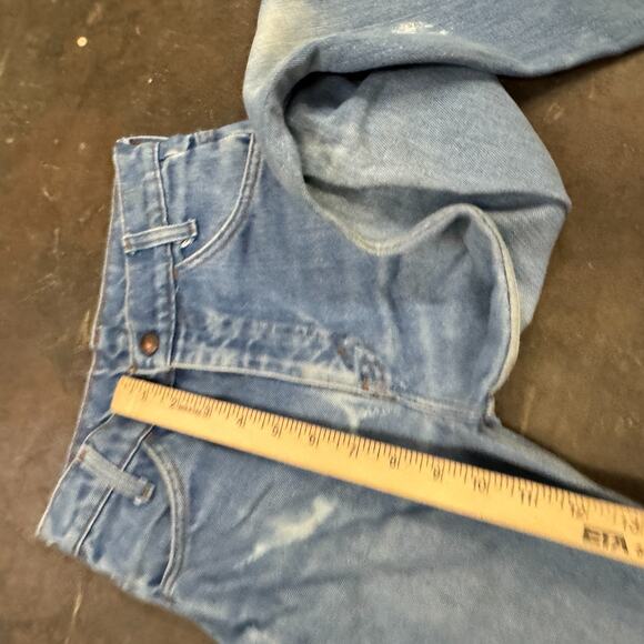 Levis Vintage 70s Orange Tab Jeans Talon Zip USA Denim Light Wash Flare Leg 12 - Picture 11 of 11